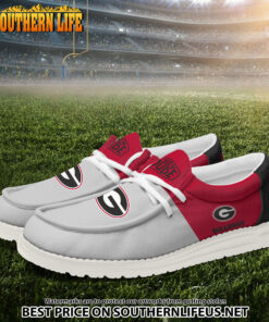 Alternative view of NCA08 Georgia Bulldogs White Hey Dude Canvas Loafer Shoes