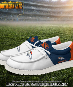 Alternative view of 15 Denver Broncos Football White Hey Dude Canvas Loafer Shoes