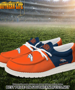 Alternative view of 15 Denver Broncos Football Hey Dude Canvas Loafer Shoes