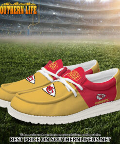 Alternative view of 01 Kansas City Chiefs Football Hey Dude Canvas Loafer Shoes