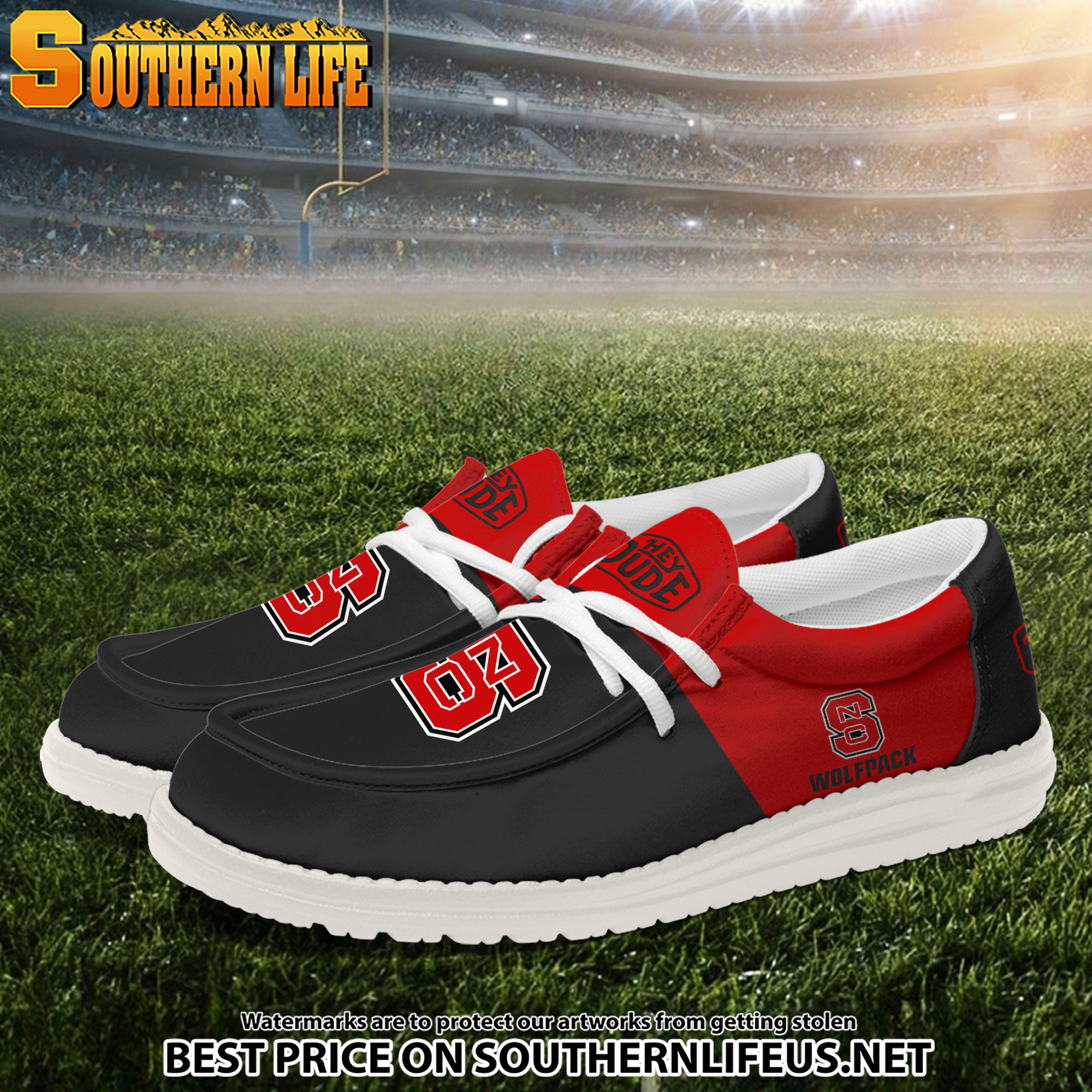 NCA18 NC State Wolfpack Hey Dude Canvas Loafer Shoes - Image 2