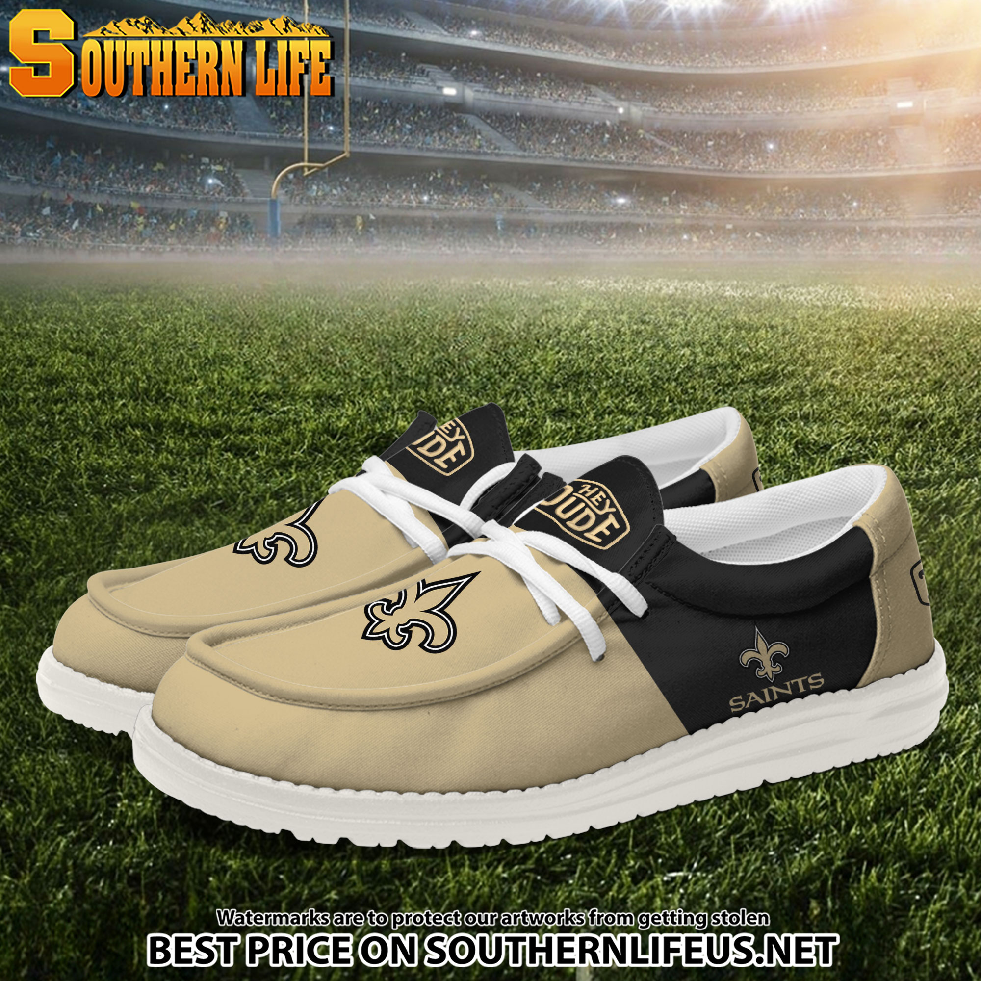 26 New Orleans Saints Football Hey Dude Canvas Loafer Shoes - Image 2
