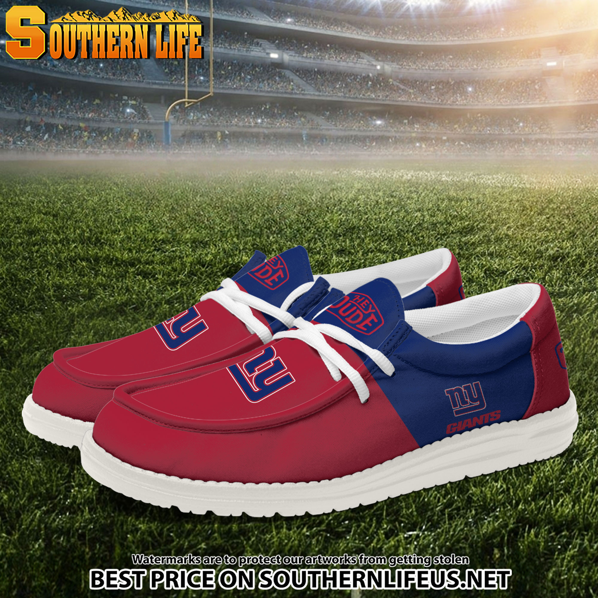 17 New York Giants Football Hey Dude Canvas Loafer Shoes - Image 2