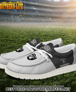 Alternative view of 16 Las Vegas Raiders Football Hey Dude Canvas Loafer Shoes