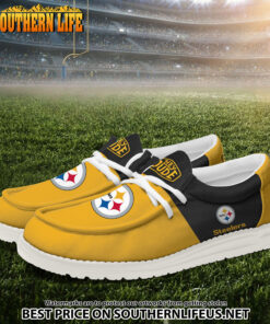 Alternative view of 03 Pittsburgh Steelers Football Hey Dude Canvas Loafer Shoes
