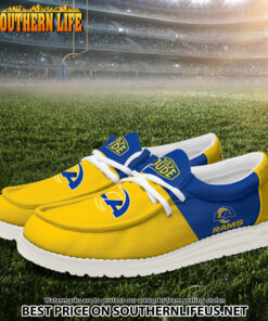 Alternative view of 21 Los Angeles Rams Football Hey Dude Canvas Loafer Shoes