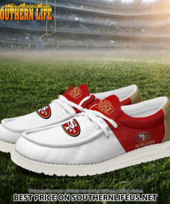 Alternative view of 05 San Francisco 49ers Football White Hey Dude Canvas Loafer Shoes