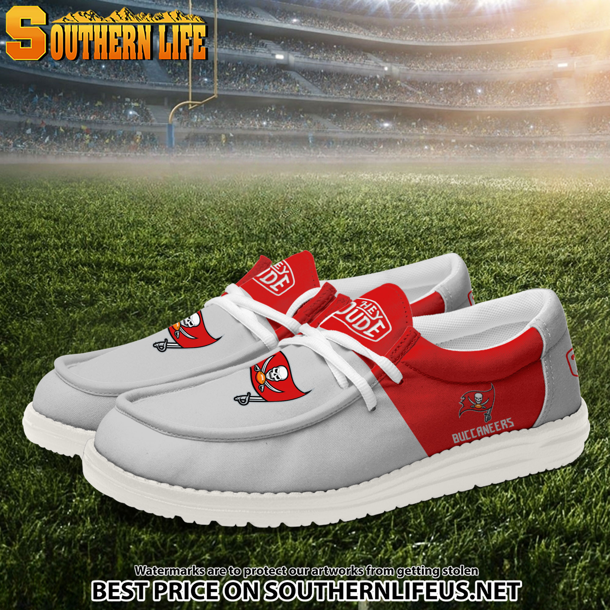 09 Tampa Bay Buccaneers Football Hey Dude Canvas Loafer Shoes - Image 2