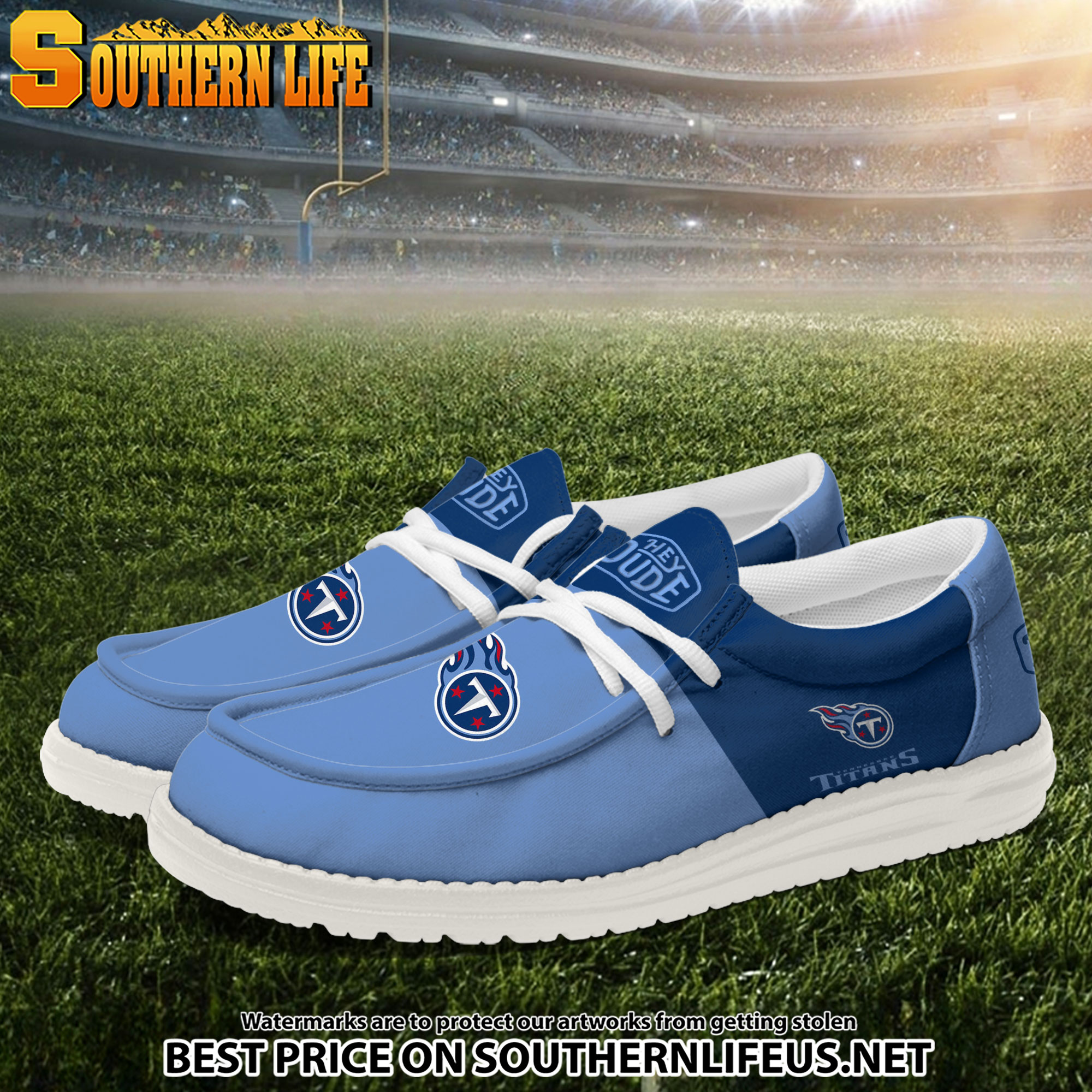 19 Tennessee Titans Football Hey Dude Canvas Loafer Shoes - Image 2