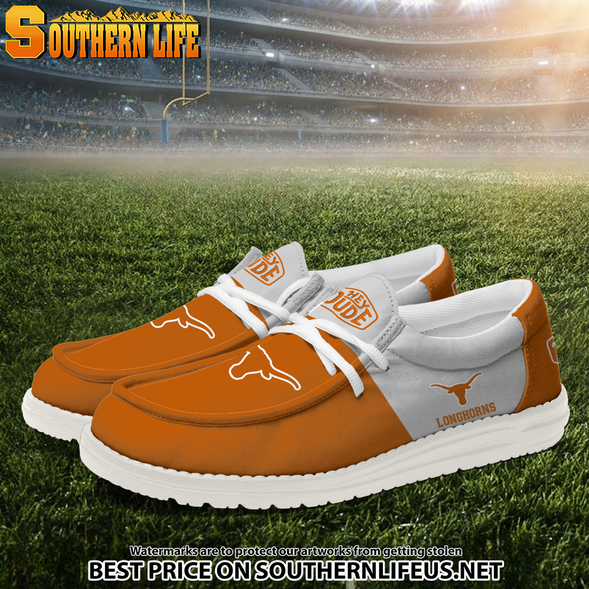 NCA32 Texas Longhorns Hey Dude Canvas Loafer Shoes - Image 2