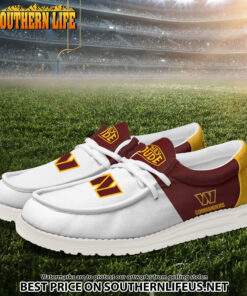 Alternative view of 08 Washington Commanders Football White Hey Dude Canvas Loafer Shoes