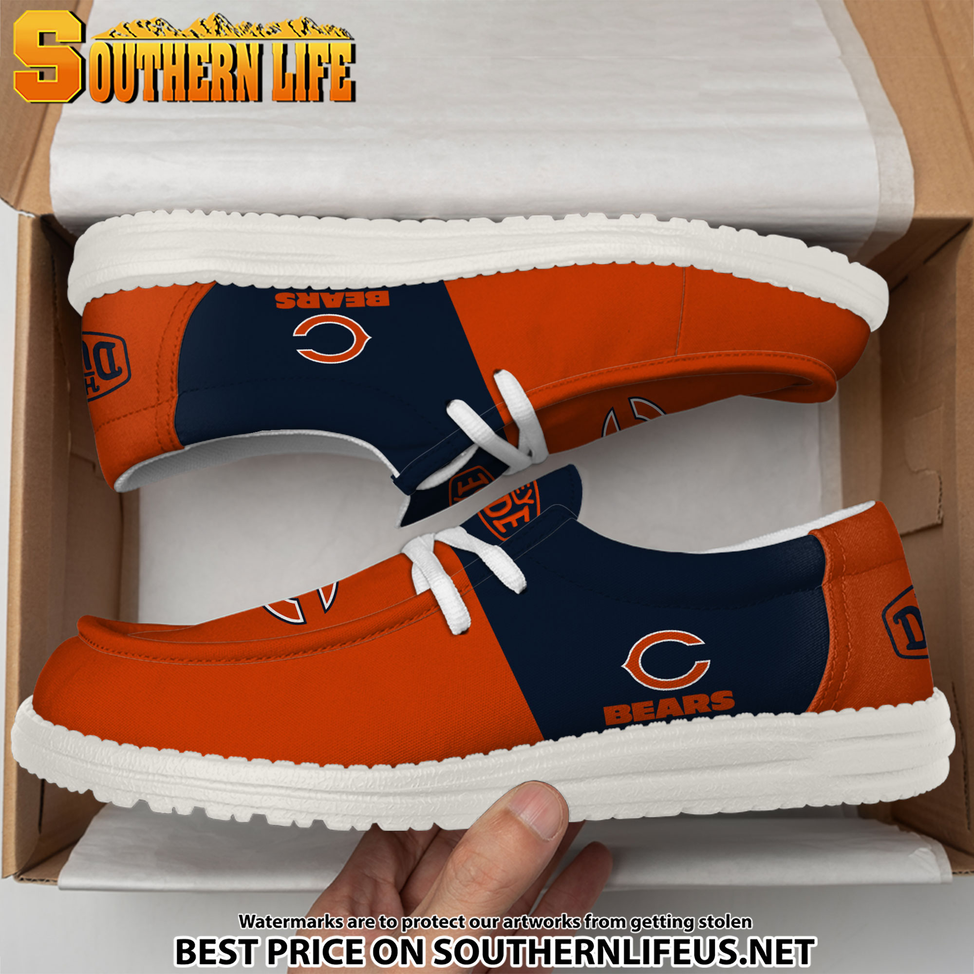 22 Chicago Bears Football Hey Dude Canvas Loafer Shoes - Image 3