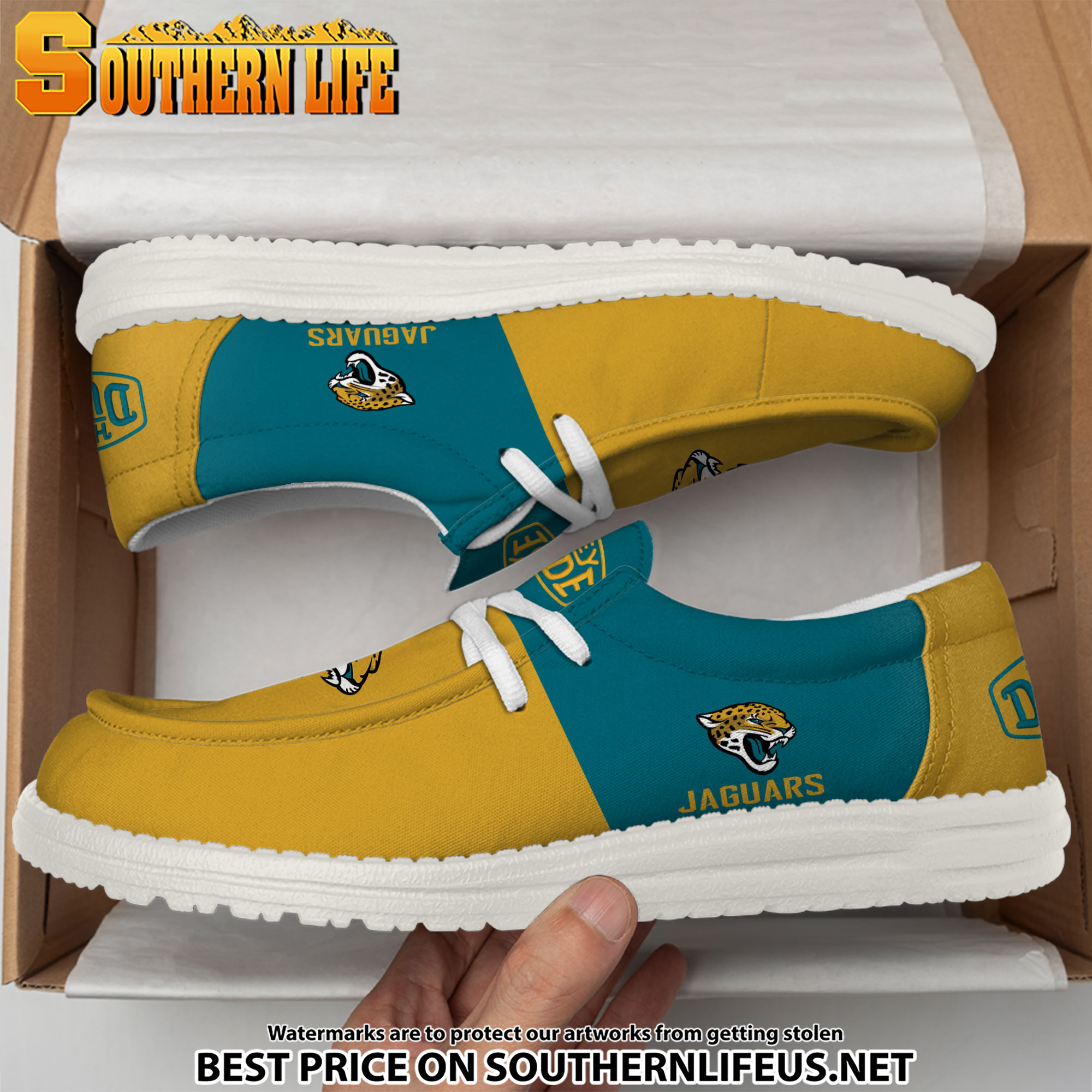 29 Jacksonville Jaguars Football Hey Dude Canvas Loafer Shoes - Image 3