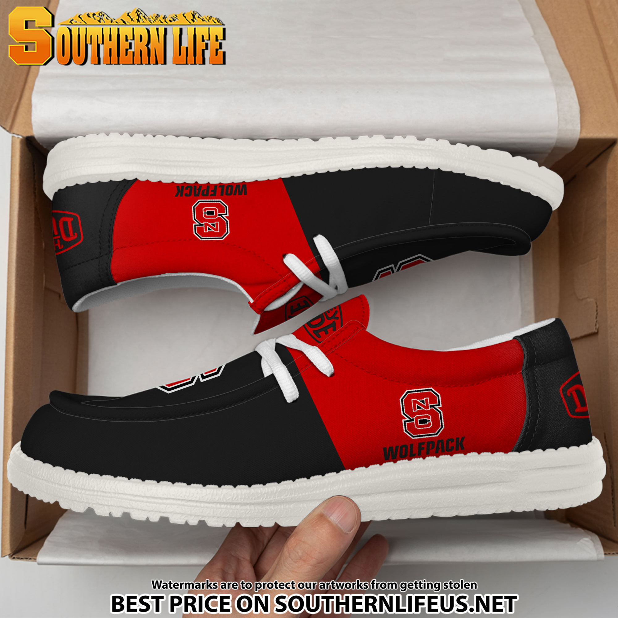 NCA18 NC State Wolfpack Hey Dude Canvas Loafer Shoes - Image 3