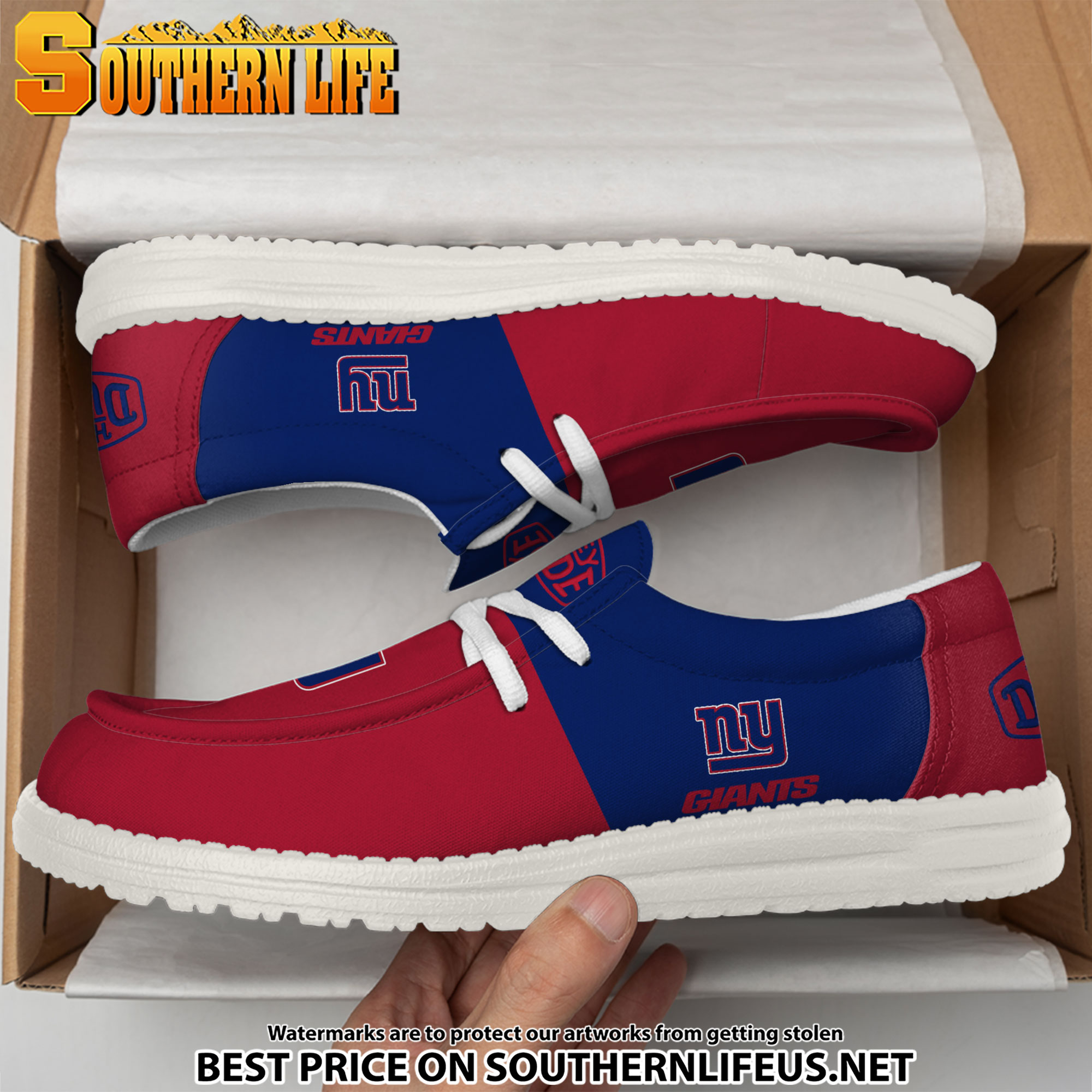 17 New York Giants Football Hey Dude Canvas Loafer Shoes - Image 3