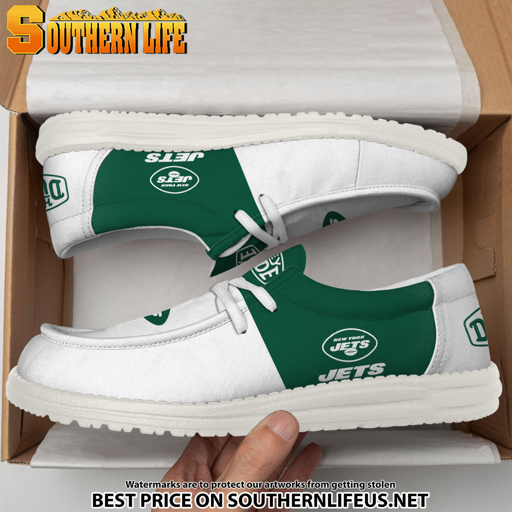 18 New York Jets Football Hey Dude Canvas Loafer Shoes - Image 3