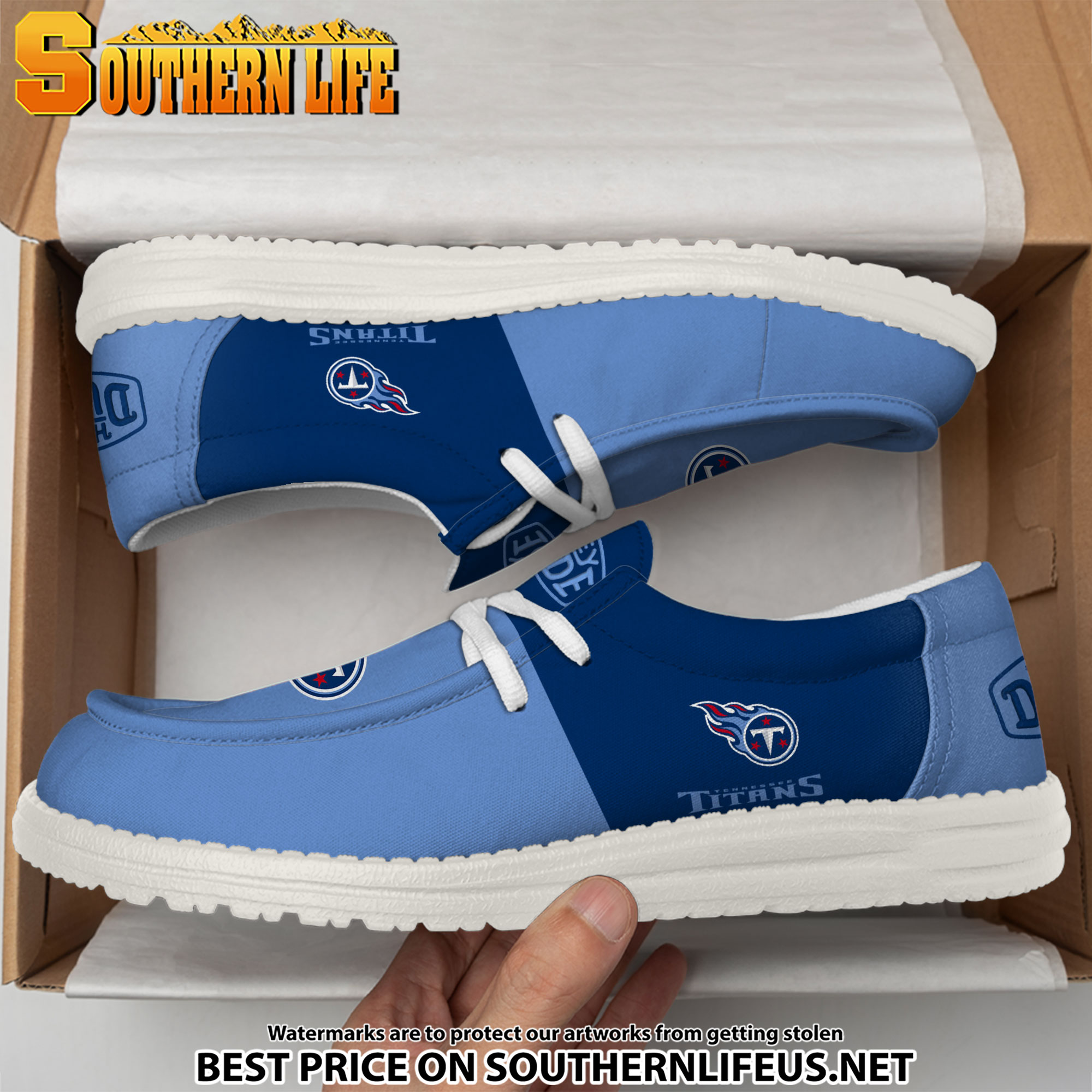 19 Tennessee Titans Football Hey Dude Canvas Loafer Shoes - Image 3