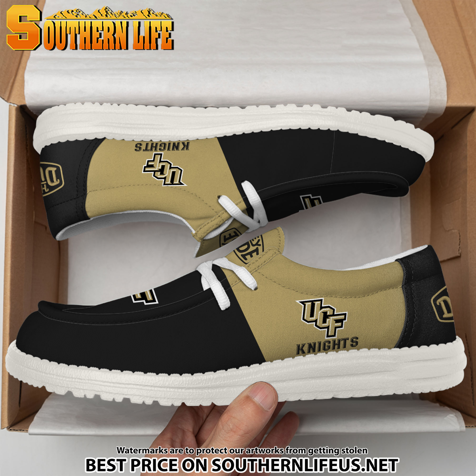 NCA33 UCF Knights Hey Dude Canvas Loafer Shoes - Image 3