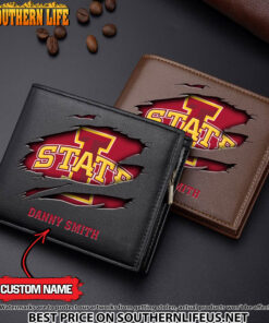 NCAA11 Iowa State Cyclones Men’s Leather Wallet Custom Name
