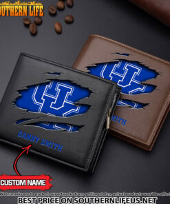 NCAA12 Kentucky Wildcats Men’s Leather Wallet Custom Name
