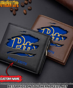 NCAA28 Pittsburgh Panthers Men’s Leather Wallet Custom Name