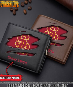 NCAA34 USC Trojans Men’s Leather Wallet Custom Name