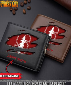NCAA35 Stanford Cardinal Men’s Leather Wallet Custom Name