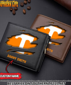NCAA09 Tennessee Volunteers Men’s Leather Wallet Custom Name