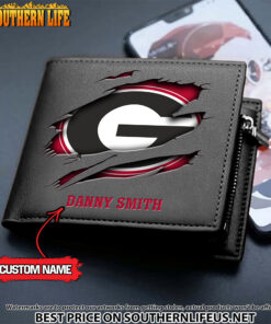 Alternative view of NCAA02 Georgia Bulldogs Men’s Leather Wallet Custom Name