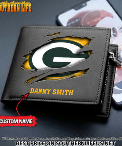 Alternative view of 12 Green Bay Packers Men's Leather Wallet Custom Name
