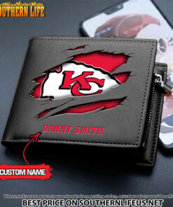 Alternative view of 01 Kansas City Chiefs Men's Leather Wallet Custom Name