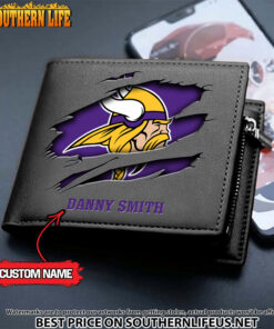 Alternative view of 20 Minnesota Vikings Men's Leather Wallet Custom Name
