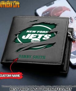 Alternative view of 18 New York Jets Men's Leather Wallet Custom Name