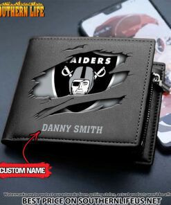 Alternative view of 16 Las Vegas Raiders Men's Leather Wallet Custom Name