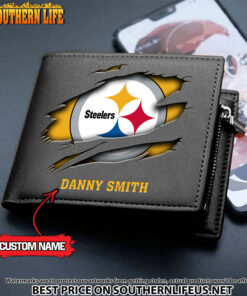 Alternative view of 03 Pittsburgh Steelers Men's Leather Wallet Custom Name