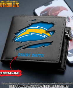 Alternative view of 27 Los Angeles Chargers Men's Leather Wallet Custom Name