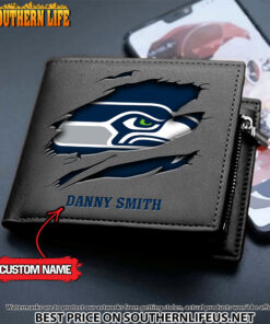 Alternative view of 07 Seattle Seahawks Men's Leather Wallet Custom Name