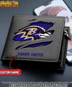 Alternative view of 14 Baltimore Ravens Men's Leather Wallet Custom Name