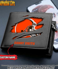 Alternative view of 25 Cleveland Browns Men's Leather Wallet Custom Name