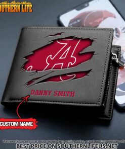 Alternative view of NCAA01 Alabama Crimson Tide Men’s Leather Wallet Custom Name
