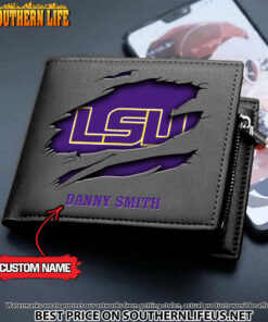 Alternative view of NCAA13 LSU Tigers Men’s Leather Wallet Custom Name