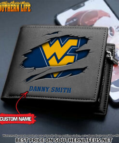 Alternative view of NCAA14 West Virginia Mountaineers Men’s Leather Wallet Custom Name