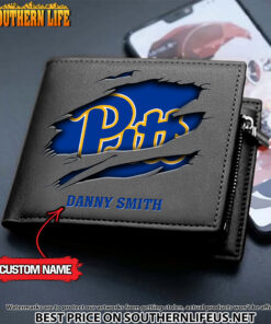 Alternative view of NCAA28 Pittsburgh Panthers Men’s Leather Wallet Custom Name