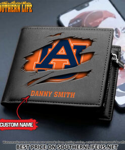 Alternative view of NCAA03 Auburn Tigers Men’s Leather Wallet Custom Name