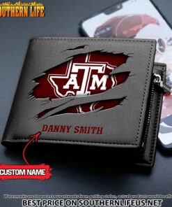 Alternative view of NCAA31 Texas A&M Aggies Men’s Leather Wallet Custom Name