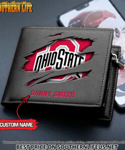 Alternative view of NCAA04 Ohio State Buckeyes Men’s Leather Wallet Custom Name
