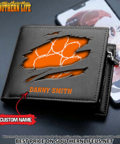 Alternative view of NCAA05 Clemson Tigers Men’s Leather Wallet Custom Name