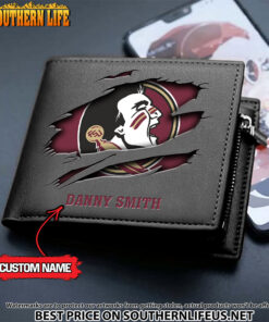 Alternative view of NCAA07 Florida State Seminoles Men’s Leather Wallet Custom Name