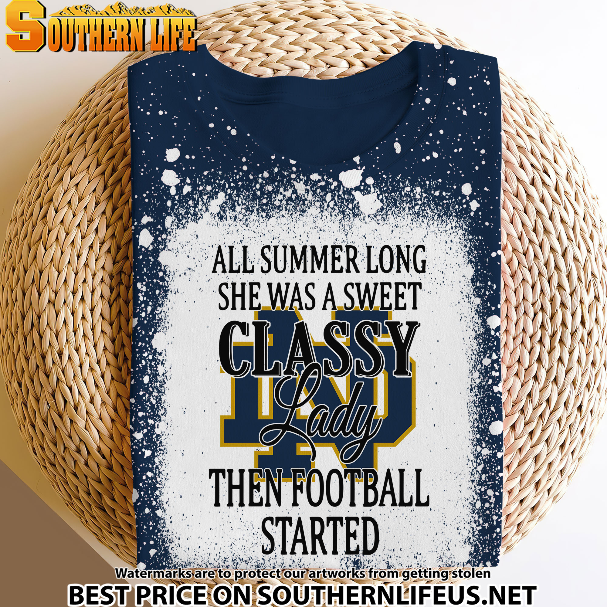 NCAA02 Notre Dame Fighting Irish Sweet And Classy Lady Bleached 3D Printed Hoodie, TShirt, Sweatshirt - Image 3