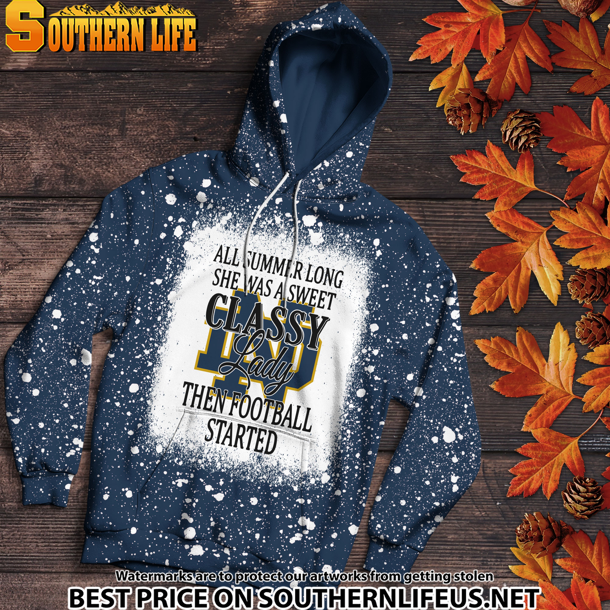 NCAA02 Notre Dame Fighting Irish Sweet And Classy Lady Bleached 3D Printed Hoodie, TShirt, Sweatshirt - Image 2